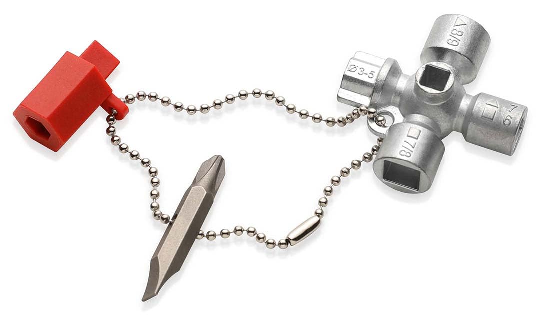 KNIPEX Control Cabinet Key for All Standard Cabinets and Shut-Off Systems 44 mm, 00 11 02