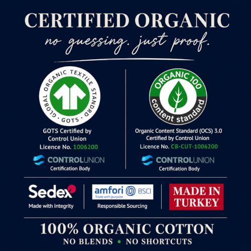 Image of GOTS Organic Pack and Play Sheets Fitted - 1 Pack Mini Crib Sheets Premium Weight Turkish - Cotton 38x26 Neutral Toddler Playard Bedding, Fitted Mini Baby Crib Mattress Cover Boy, Girl