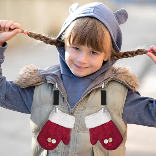 Image of Stainless Steel Glove Clips for Kids and Toddlers, Winter Mitten Holders, Elastic Travel Hat Clips