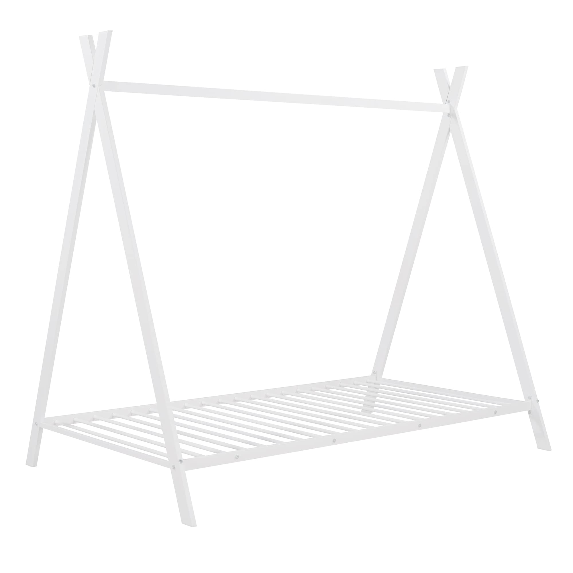 White Wooden A-Frame Clothes Rack with Slat Base 50 x 18 x 60 inches