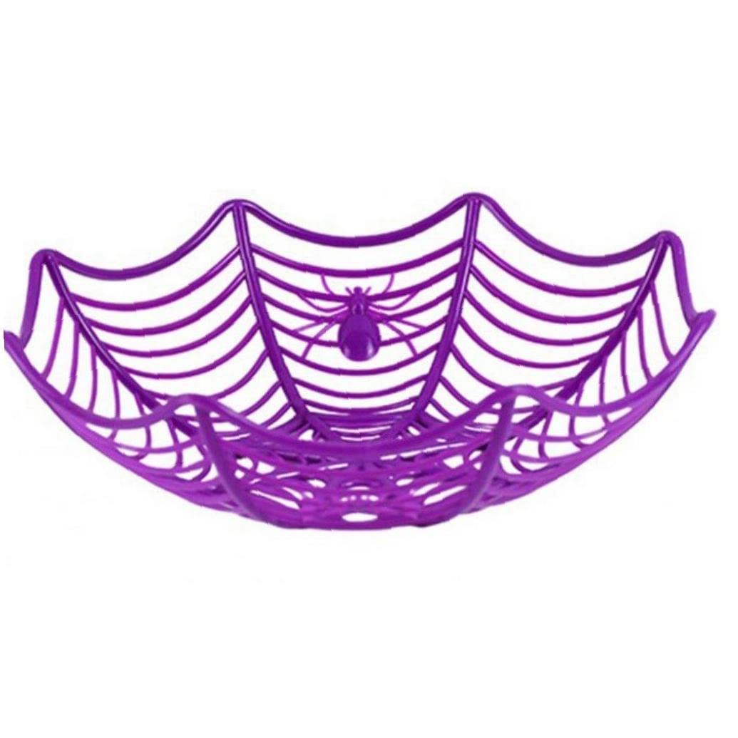 Fopytu Halloween Candy Bowl, Halloween Spider Web Basket Bowls for Trick or Candy Holder Bowls, Fruit Bowls for Halloween Party Supplies