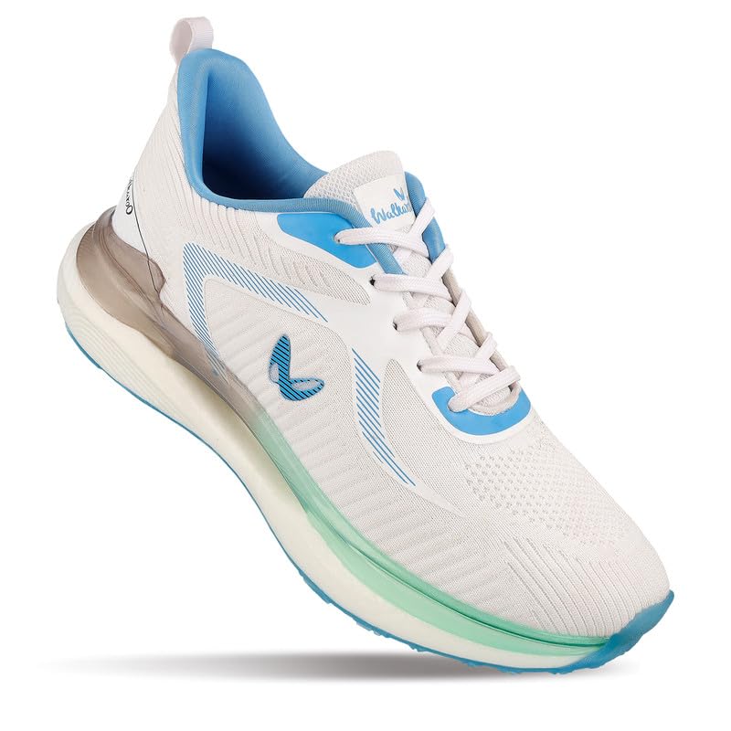 WALKAROO WS9122 Mens Comfortable Walking Shoes for Casual Wear and Regular use - White Turquoise (B0CN19F9R8) Amazon Price History, Amazon Price Tracker