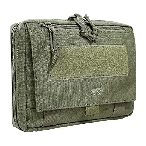 Tasmanian Tiger TT EDC Pouch Molle Compatible Backpack Organiser Additional Bag for Tools and Medic First Aid Set with Patch Surface (Olive) Cover