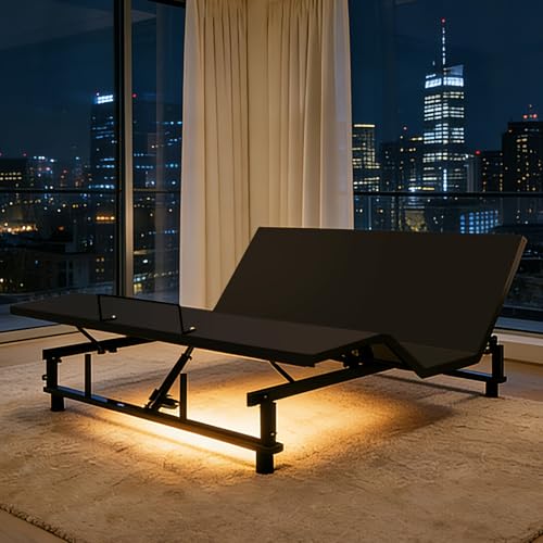 ZMAD Adjustable Bed Base Frame King Bed Frame with Head and Foot...