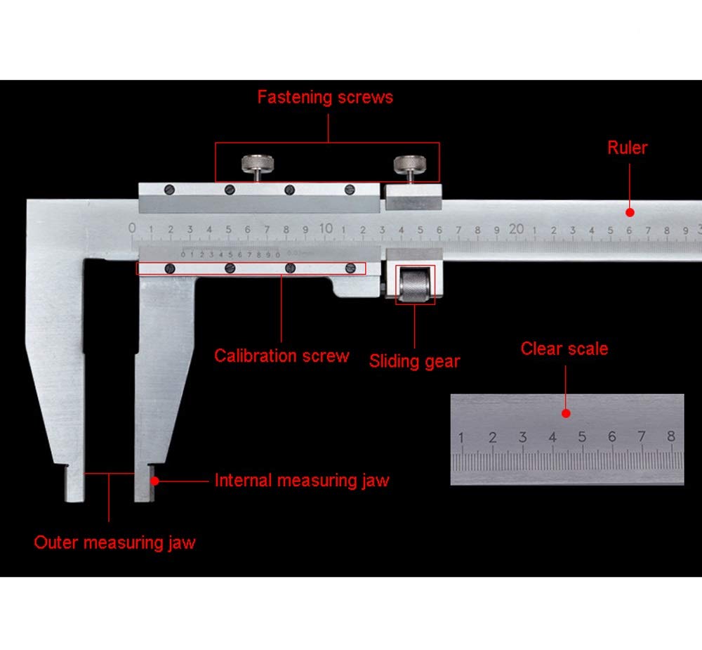 Suwmiarka cyfrowa przemysłowy zacisk hamulcowy Vernier Caliper Analogowy zacisk hamulcowy wykonany ze stali nierdzewnej o wysokiej dokładności pomiaru 0-1000 mm / 1500 mm / 2000 mm (rozmiar: 0-1500