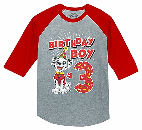 Image of Tstars Paw Patrol Rubble 3rd Birthday Baseball Tee Toddler Boy 3 /4