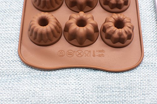 Cherion Silicone Pumpkin Shaped Candy Mold,15-Cavity Mini Silicone Fancy Jelly, Muffin, Coffee Cake And Chocolate Mold #TOP4