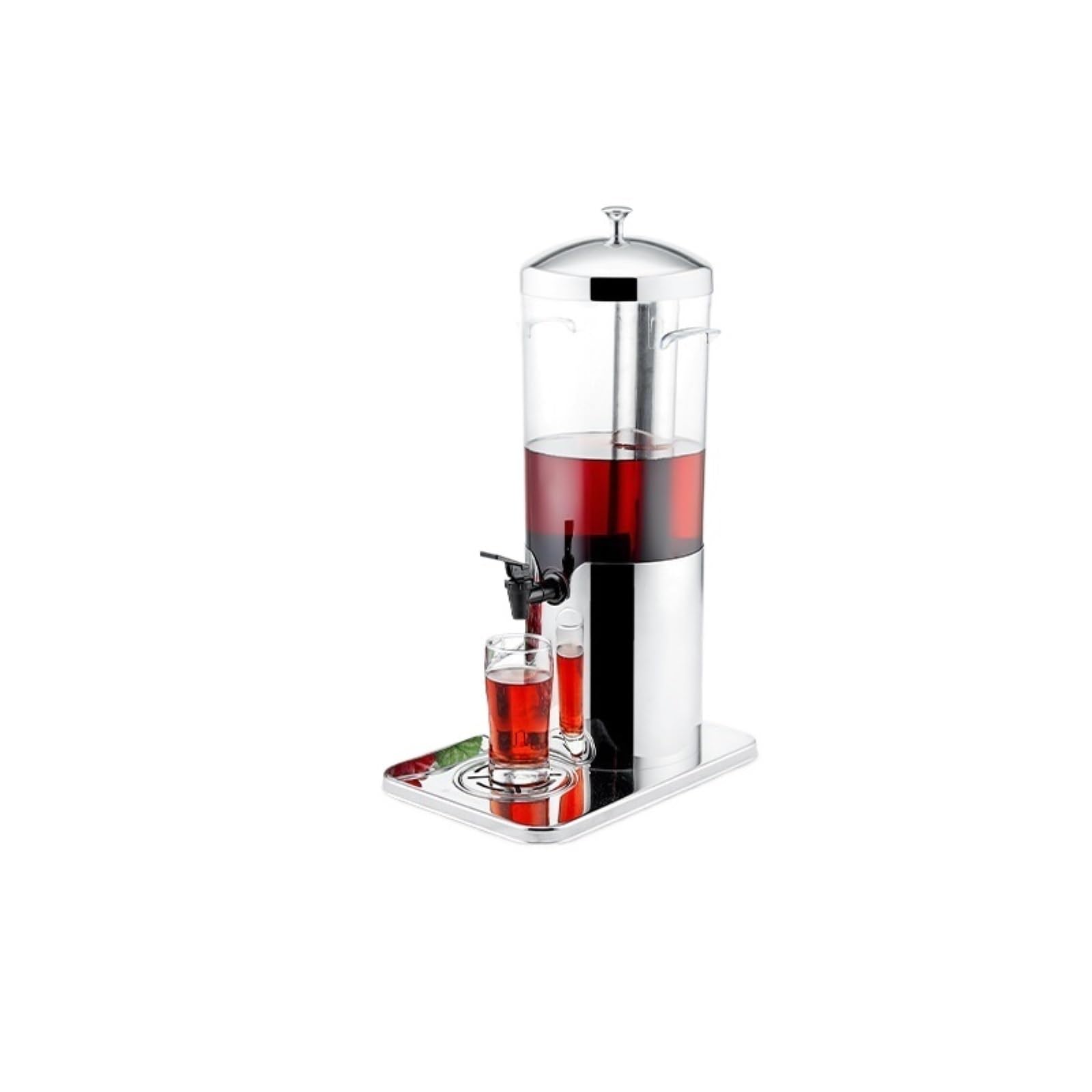 ASerZenith Juice Dispenser Beverage Dispenser With Stand 5L Stainless Steel Lemonade Jar Jug Spigot Drink Dispensers With Ice Core Ice Chamber