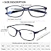 AQWANO Durable Flexible TR90 Reading Glasses - Lightweight Readers Computer Blue Light Blocking Anti Glare Filter UV Protect for Women Men, 2.0