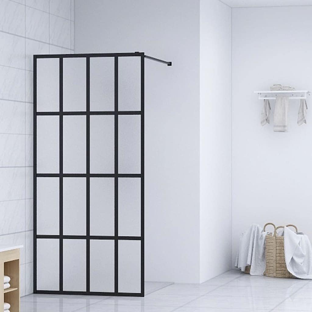 Pantalla de ducha para ingreso directo con panel de vidrio templado esmerilado y marco de aluminio reforzado, 31.5" x 76.8"