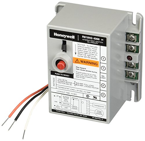 Honeywell R8184G-4066 Protectorelay Oil Burner Control with 15 s Safety Timing, Alarm Outputs and Manual Safety Switch