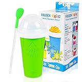 Slushy Maker Cup - TIK TOK Quick Frozen Magic Squeeze Cup For Chocolate MilkShake, Sorbet, Smoothies, Slushies & More, 2 in 1 Straw & Spoon, With Gorgeous Luxury Box, Perfect for Kids,Friends & Family