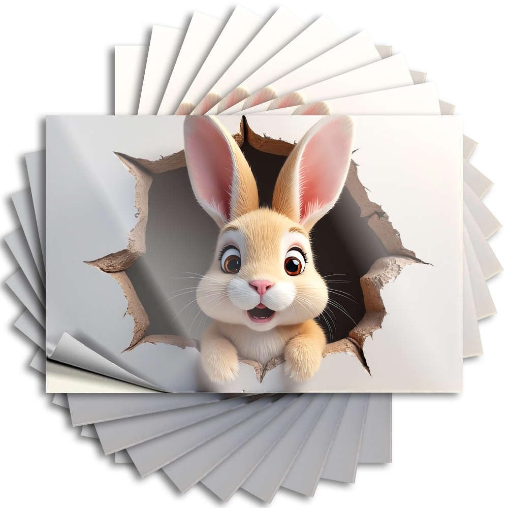 Decals Wall Peel and Stick Decor A Cute Rabbit Peeks Out of Hole in The & Firefighter Helmet Easy Apply Learner Driver Sign for Car(12X18CM-6Pcs)
