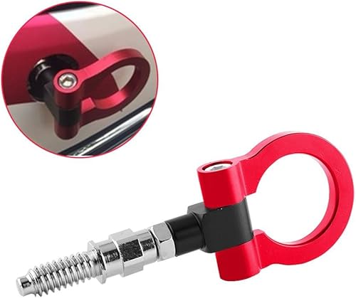 Miniatura 5 de Suuonee Gancho de remolque universal para remolque de coche aleación de aluminio gancho de remolque frontal anillo de remolque para la serie E rojo
