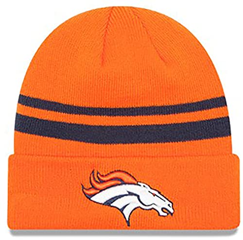 New Era Unisex-Adult NFL Official Sport Knit Classic Striped Knit Beanie Cold Weather Hat (Denver Broncos)