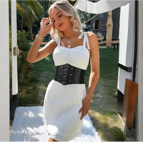 Women Wide Corset Elastic Belt Thick Vintage Ladies Costume Waspie Waist Belt