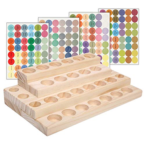 Marco Holder Caja de Bambú de Almacenamiento de Aceite Esencial de 30 Ranuras - Almacenamiento 5 a 10 ml de Botellas de Aceites Esenciales y Perfume #4