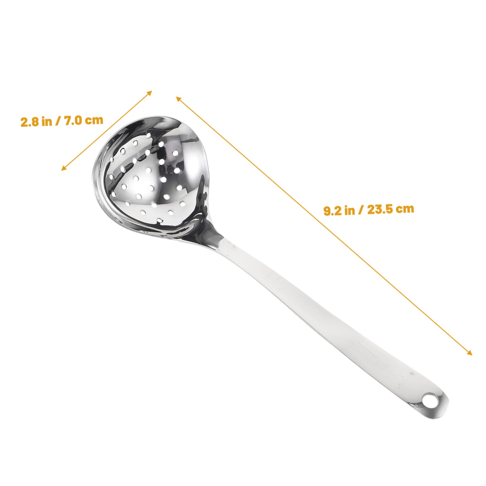 Mikinona 2pcs Long Handle Slotted Serving Spoons Food Grade Stainless Steel Deep Design for Soup Hot Pot Noodles Kitchen Utensils for Home Party and Restaurant Use