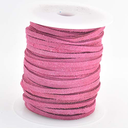 3 mm Pink Flat Suede Leather Lace 25 Meter Length