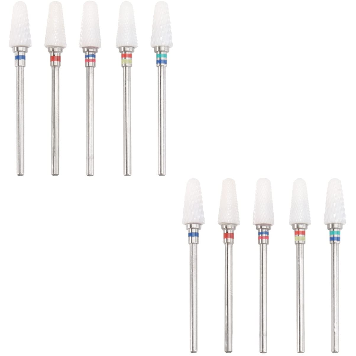 minkissy 10piezas Cabezal Lijado De Cerámica Para Brocas De Uñas Accesorios Para Manicura Color Aleatorio Compatible La Mayoría De Taladros De Uñas