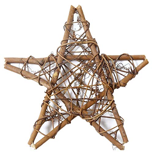 Acfun Natural Grapevine Wreath Star Twig Wreath DIY Craft Vines Wreath for Rustic Summer Fall Christmas Wreath Door Garland Home Wedding Party Decoration Wall Hanging Decor Wreaths Supplies (10inch)