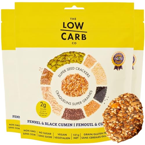 Image of The Low Carb Co High Protein Seed Crackers, Fennel & Black Cumin, 3-Pack