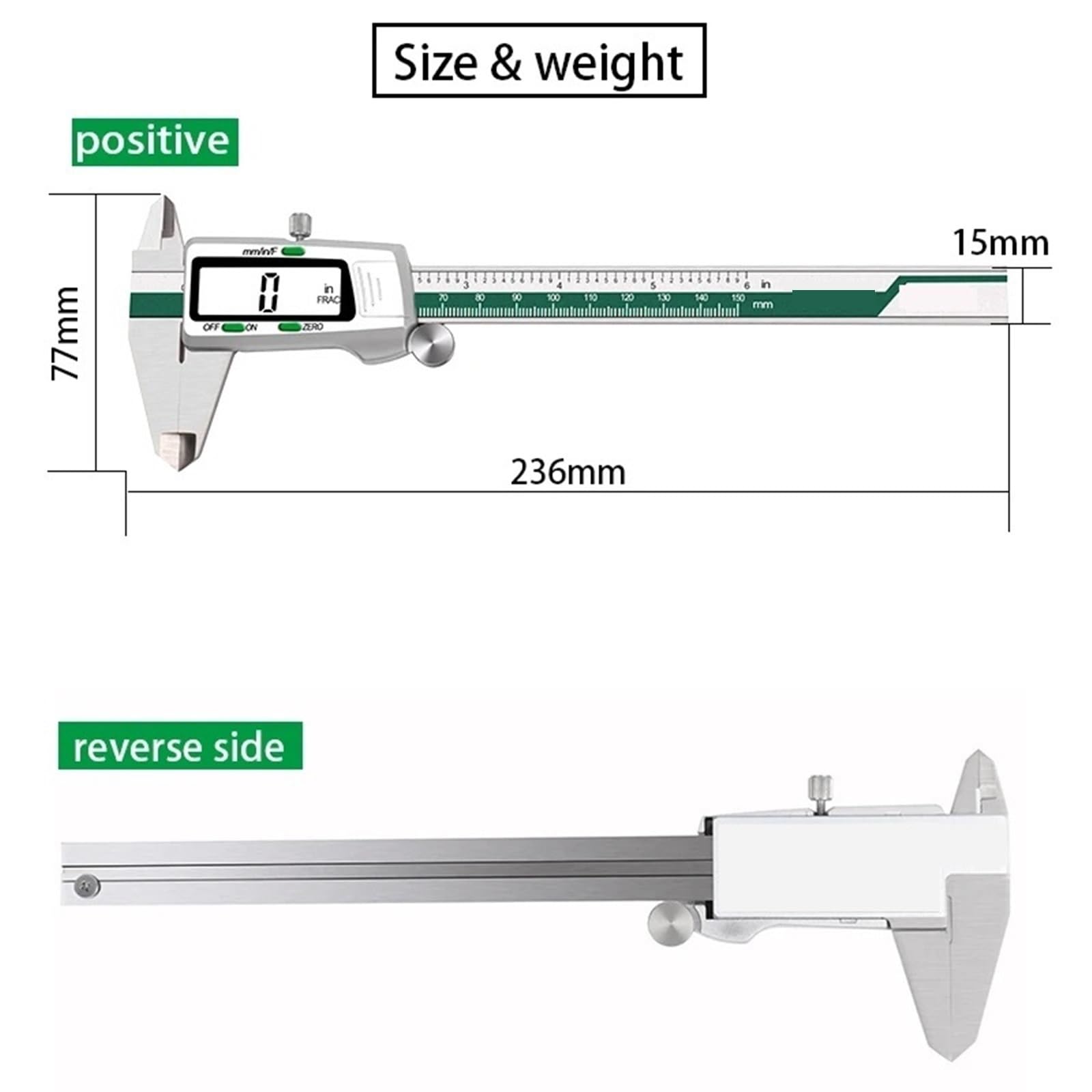 Suwmiarka cyfrowa Suwmiarka cyfrowa 4 szt. 150 mm ze stali nierdzewnej, 0,01 mm, wysoka precyzja, do pomiaru elementów mechanicznych Wysoka dokładność