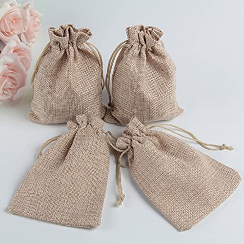 20 Stuks Jute Zakjes, Jutezakken Trekkoord, Jute stof Cadeauzakje, voor Bruiloften, Communies, Kerstzak, Vergaderingen, Ambachten, DIY - Image 6
