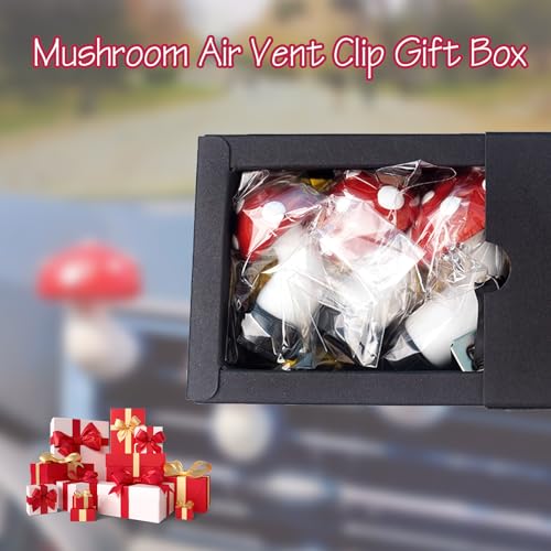 Image of Mushroom Car Air Vent Freshener Clip, Cute Car Vent Decoration, Funny Mushroom Decor Ornament, Universal Car Interior Accessories for Women