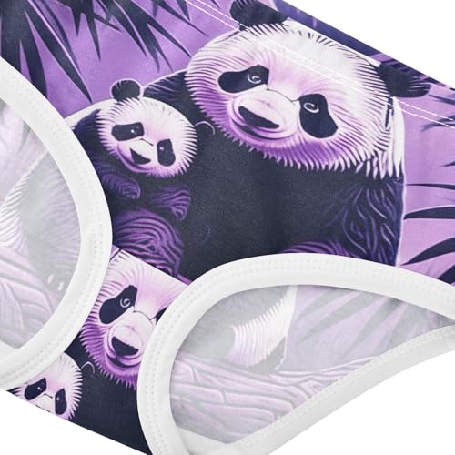 Cotton Girls Underwear Toddler Cute Panda Purple Panties for Girl Fun Print Undies Kids Briefs 2t4