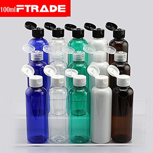 EasyBuy India Clear Clear (10pcs/lot)100ml Shampoo Plastic Travel Bottles with flip top Cap