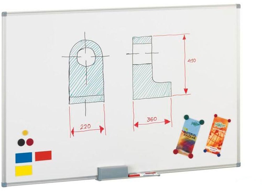 Pizarra blanca magnética lacada Faibo 120x180cm