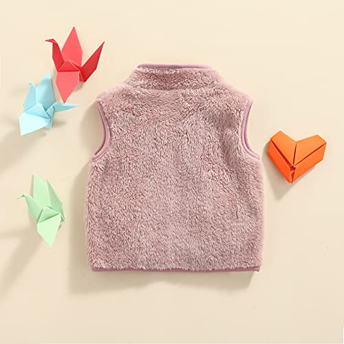 Image of Toddler Baby Girl Boys Sleeveless Fleece Plush Vest Sherpa Waistcoat