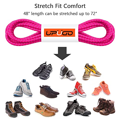 Image of UpUGo Elastic Shoe Laces, No Tie Shoe Laces Tieless for Kids, Adults, Elderly, One Size Fit All