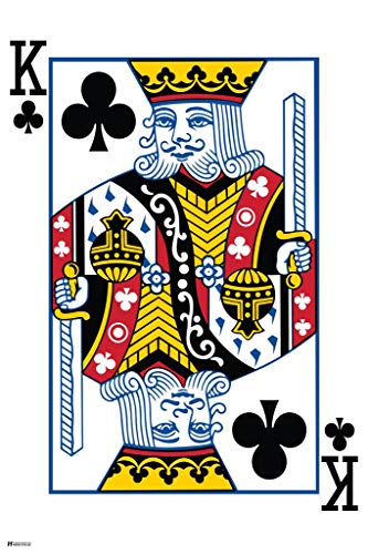 King of Clubs Playing Card Art Poker Room Game Room Casino Gaming Face Card Blackjack Gambler Cool Wall Decor Art Print Poster 24x36