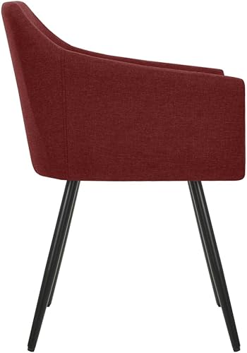 Miniatura 4 de Sillas de comedor 2 piezas de tela color rojo vino, asientos únicos, sillas de comedor de cocina para comedor diario o eventos especiales como