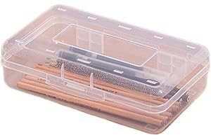 JANEMO School Supply Plastic Storage Case Box - 8.5 X 5.75 X 2.5 Inches