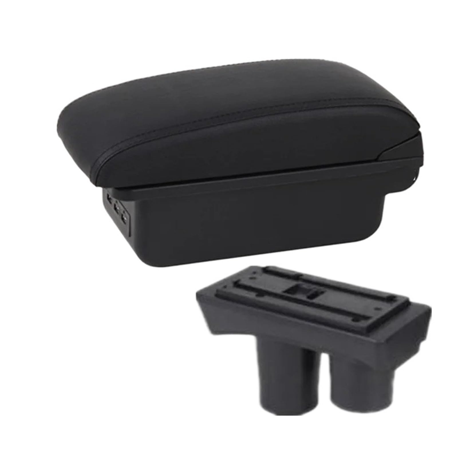 Umdjju B2 Black Line 3Usb For Citroen For C2 For C3 Car Armrest Box Center Storage Interior Dedicated Retrofit Part Accessories Car Centre Console Armrest Box(B2 Black Line 3Usb)
