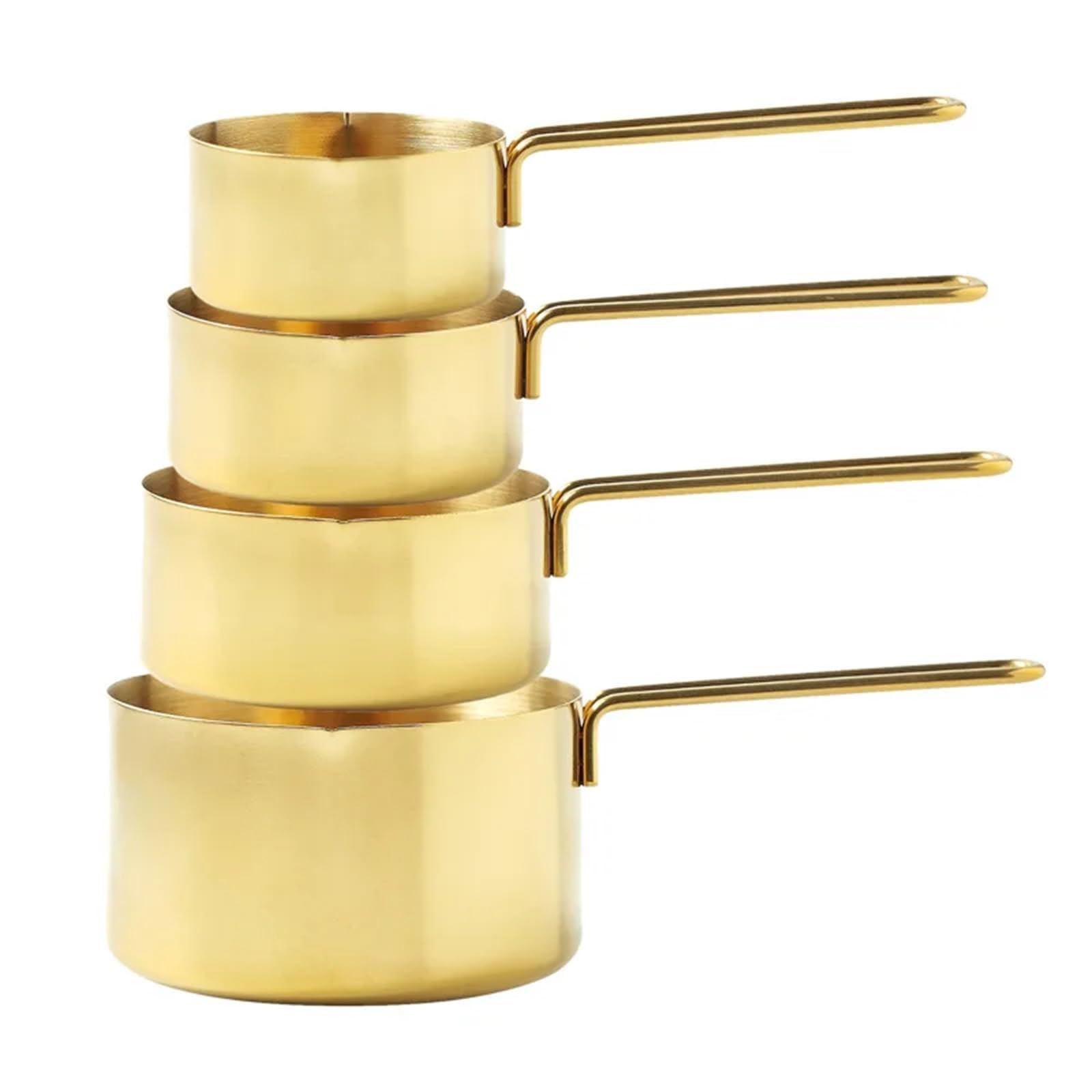 Roségoldene Messbecher, stapelbare Küchenwaage | Edelstahl-Esslöffel for Zuhause, Messbecher, Lebensmittel, Backen, Koch-Gadget-Sets(Cup-4pcs rose gold)