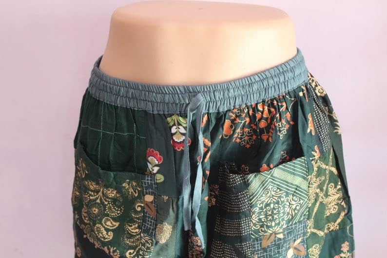 Miniatura 3 de Ethinic Craft Hub - Pantalones cortos unisex bohemios, hippie, de rayón, para festivales, talla única, cintura elástica, cómodos pantalones cortos