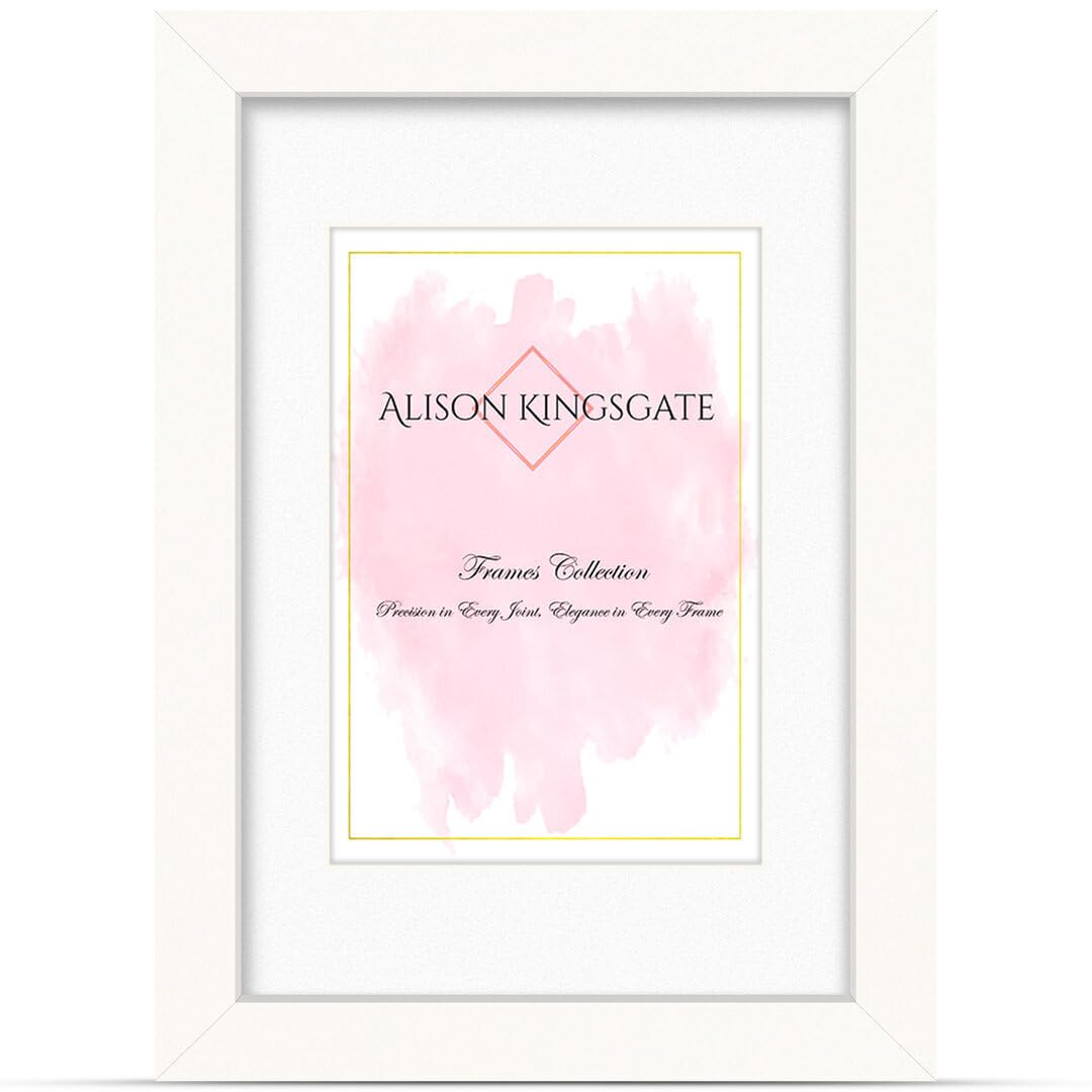 Alison Kingsgate A3 WHITE Picture Frame with Mount for A4 Photos