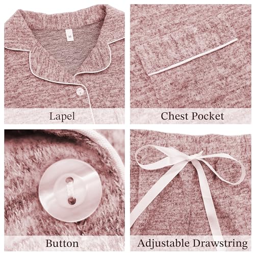 JEYONG Women's Pajama Set – Long Sleeve Button Down Postpartum Lounge Sets – Soft Loungewear Sleepwear Set Cozy PJs for Women4
