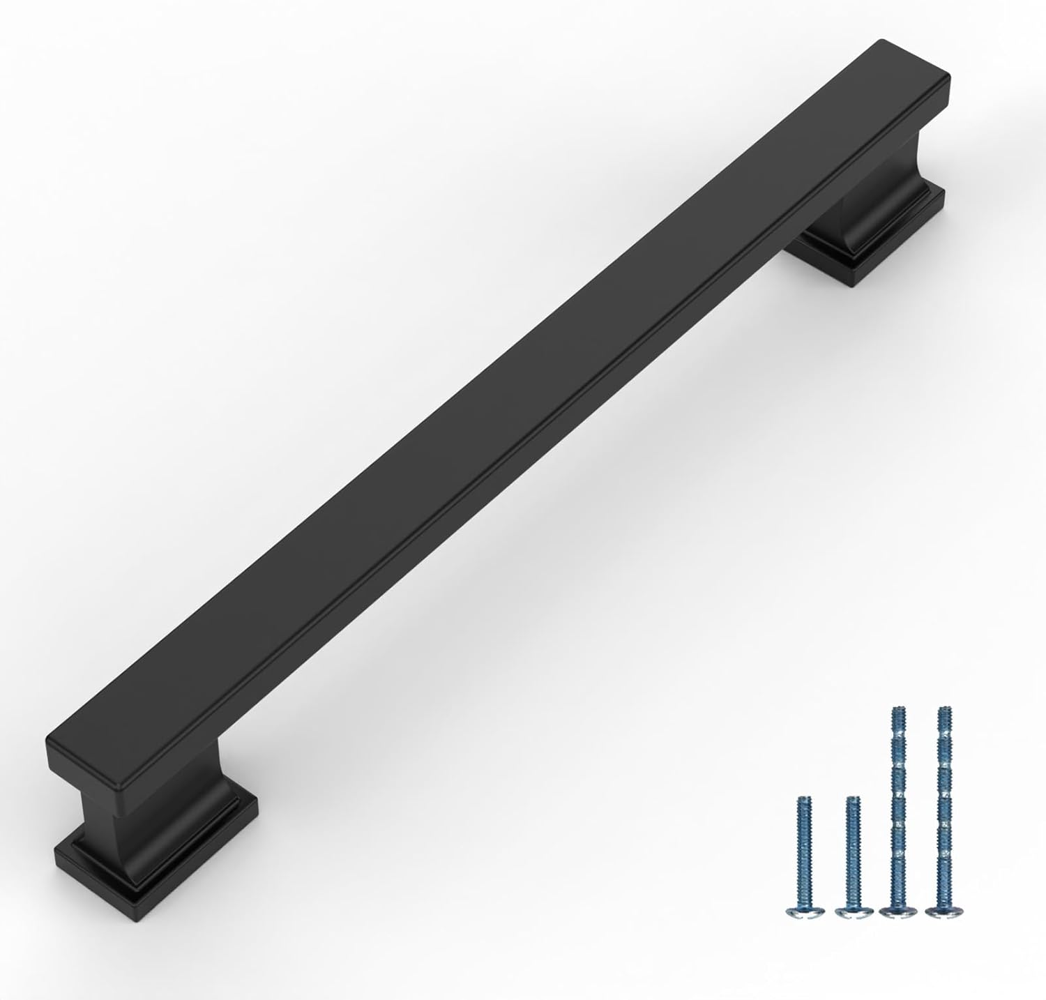 10 Pack 7-1/2''(192mm) Cabinet Handle Black Kitchen Cabinet Pulls Matte Black Cupboard Handles for Cabinets Drawer Pulls Dresser Hardware CK0017