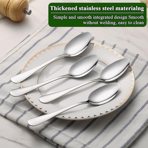 Dinner Spoons Set 12pcs, 18.7cm Soup Spoon Berglander Food Grade Stainless Steel Silverware Spoons, Metal Tablespoon for Home, Kitchen or Restaurant Mirror Polished, Dishwasher Safe - Image 4