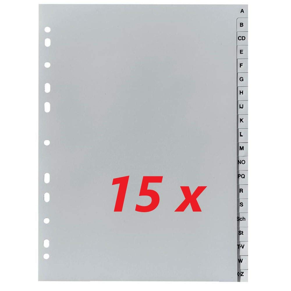 Herlitz 10843522 Eintragung A-Z, 21 x 29,7 cm, PP, Eurolochung (A-Z | 15er Packung)