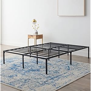 Linenspa 14” Heavy Duty Metal Platform Bed Frame – Queen Bed Frame – No Box Spring Needed – Underbed Storage