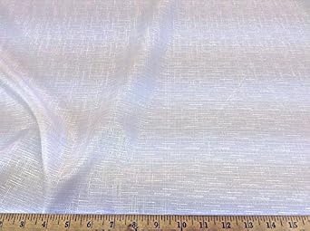 Discount Fabric Upholstery Drapery Linen Look Wild Rice Pattern Solid White DR24