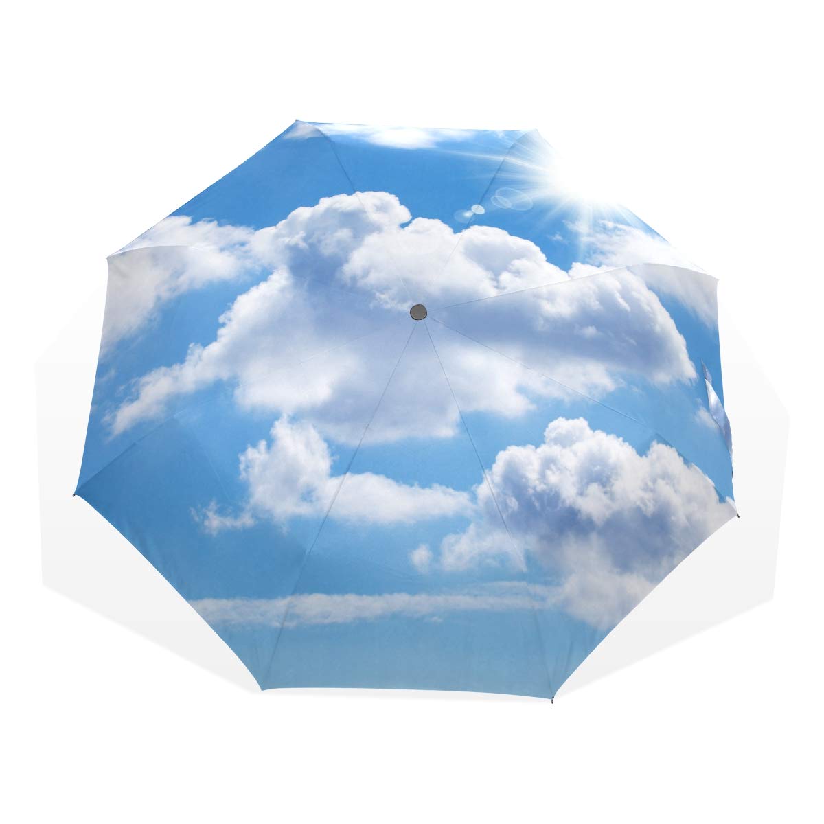 Amazon.co.jp: SUKAU 折り畳み傘 レディース 晴雨兼用 軽量 日傘 青空 