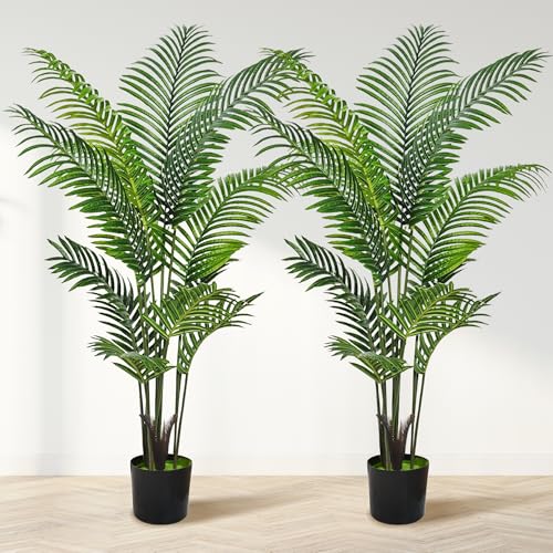 Suntee 5FT Artificial Palm Tree, 2 Pack Artificial Plants Indoor for Office Living Room, Tall Fake...