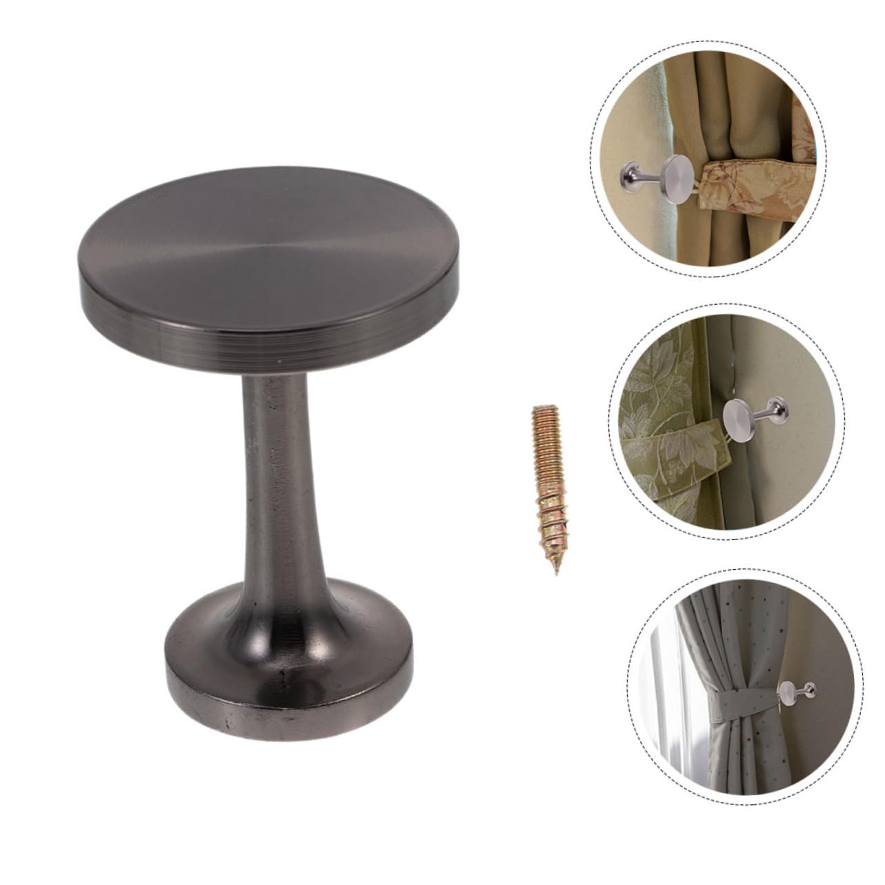 OUNONA 4 Pezzi Gancio per Tende Parete Decorativo Ganci per Tende tieback Nappa grucce Appendiabiti Legare la fermatende Decorative per tendaggi Holdback del Lega di Alluminio